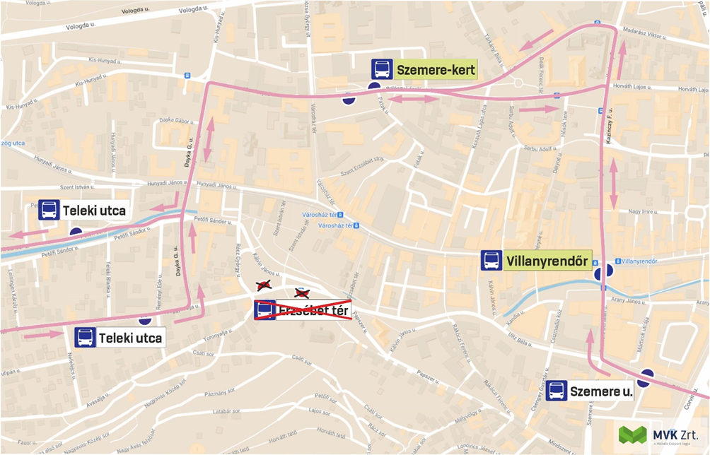 a 21-es autóbusz útnonala