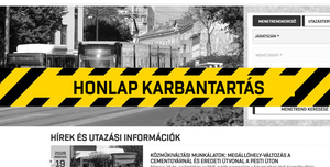 Fotó: Rövid üzemszünet az MVK weboldalán