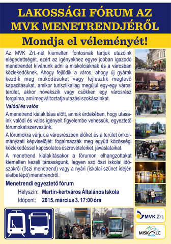 Lakossági fórumsorozat indult Miskolc közösségi közlekedésével kapcsolatban 