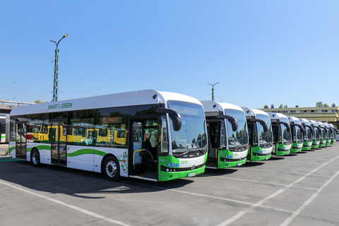 E-buszok a telephelyen