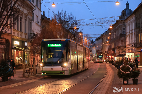 MVK villamos Miskolc belvárosában