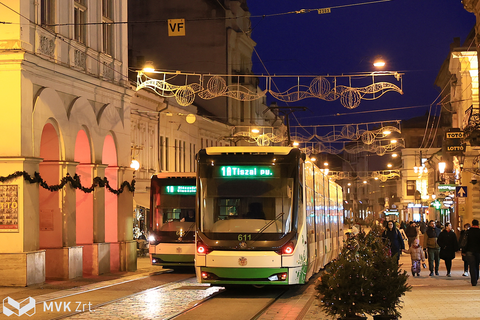 MVK Skoda villamos Miskolc belvárosában