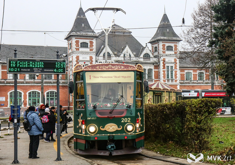 Adventi villamos a Tiszai pályaudvaron