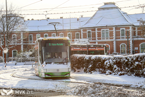 1V villamos Miskolcon télen