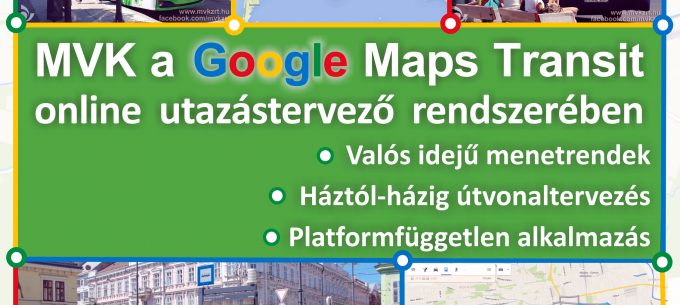 Miskolc közösségi közlekedése Google térképen
